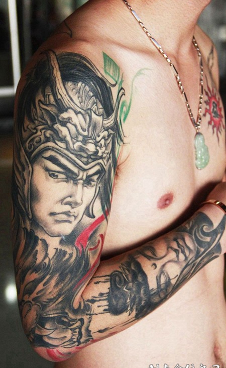 花臂赵云纹身图案