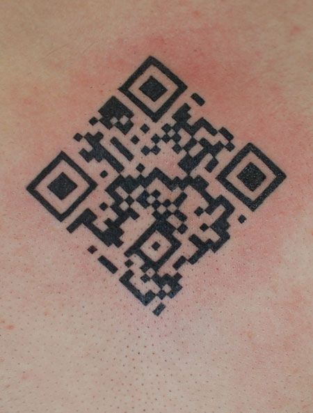 背部二维码纹身图案