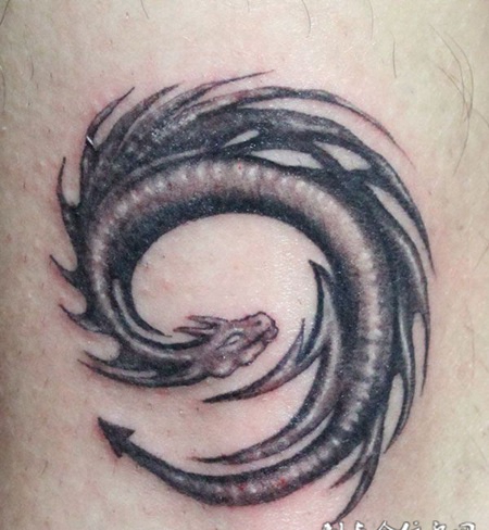 欧美龙纹身