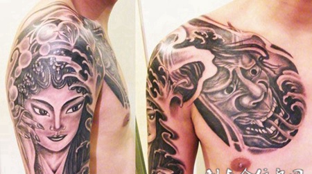 半胛般若青衣纹身