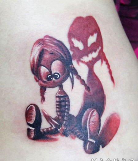 恶魔化的娃娃纹身