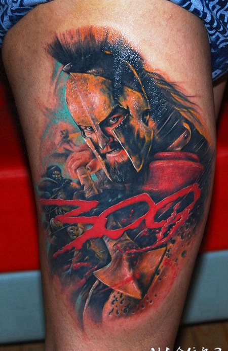 大腿上的将军纹身