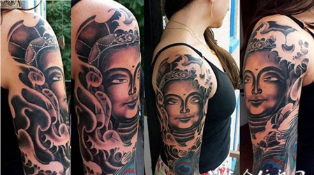 大臂观音佛纹身