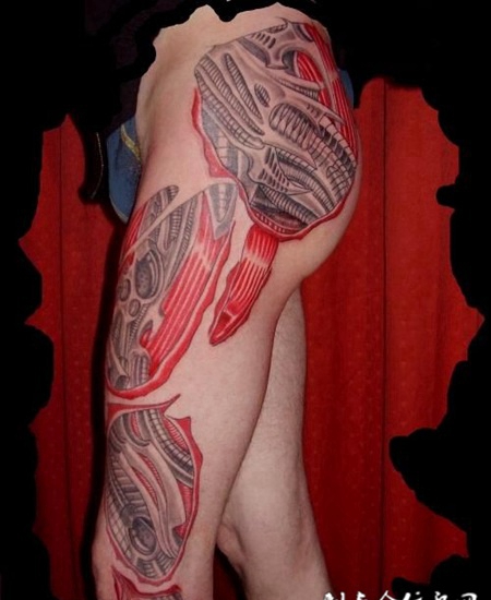 臀部撕皮机械纹身