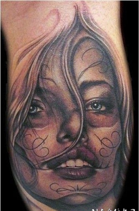 小臂上的deadgirl女孩纹身图案