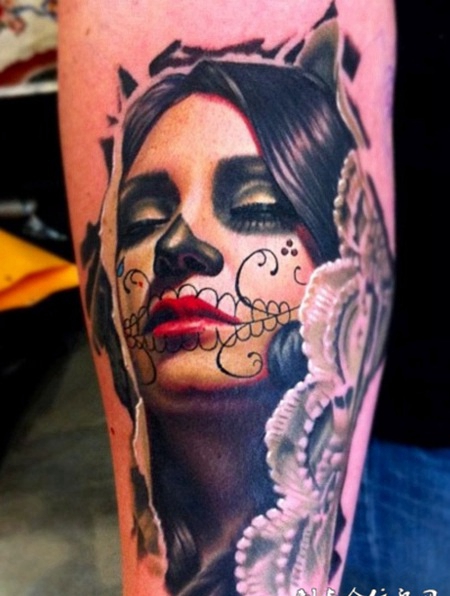 小臂死亡女孩纹身图案