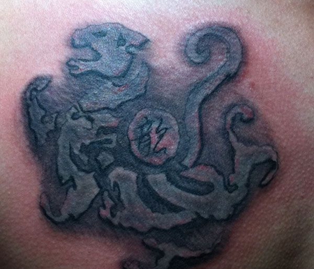 霸气印章白虎纹身图案