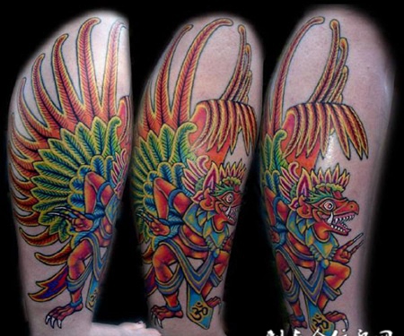 小腿信天翁纹身