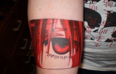 手臂卡通眼睛纹身图案