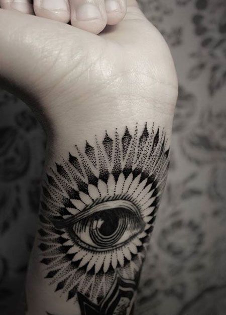 手腕部落眼睛纹身图案