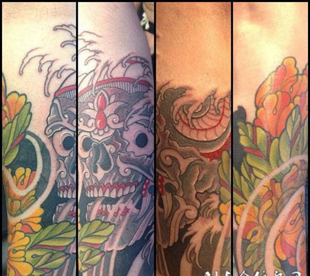 大臂嘎巴拉纹身图案