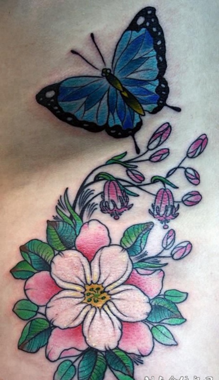 蝶恋花纹身图案