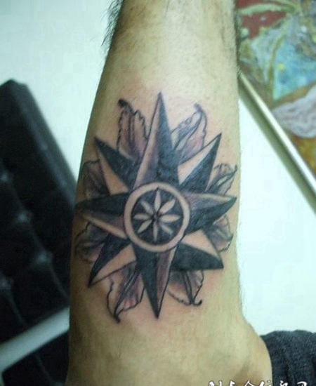 小臂上的飞镖纹身图案