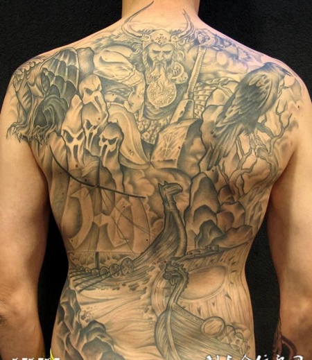 满背魔王死神纹身图案