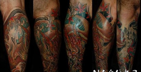 包腿巨龙纹身图案