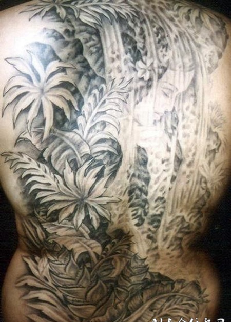 满背神女纹身图案