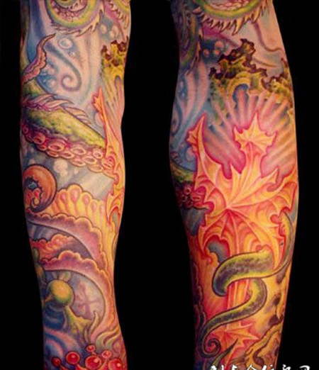 包小臂章鱼纹身图案