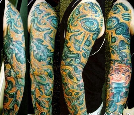 花臂机械纹身图案