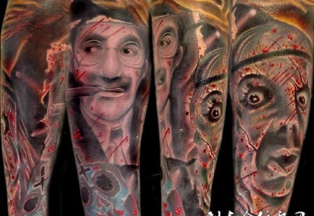 包小臂雕塑纹身图案