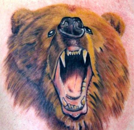 背部狗熊头纹身图案缩略频道推荐图