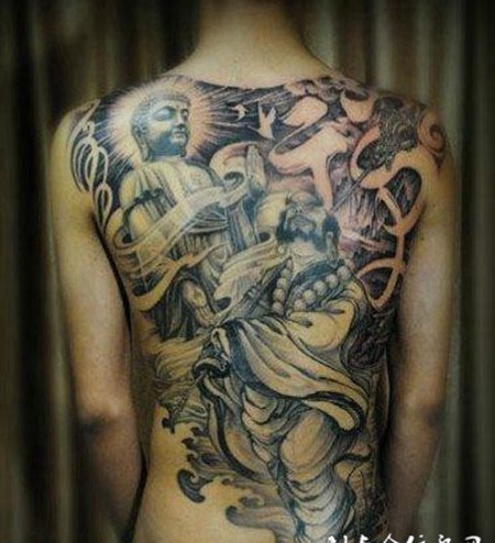 满背佛祖纹身图案