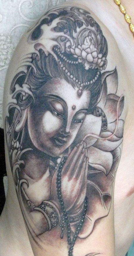 手臂观音大士纹身图案