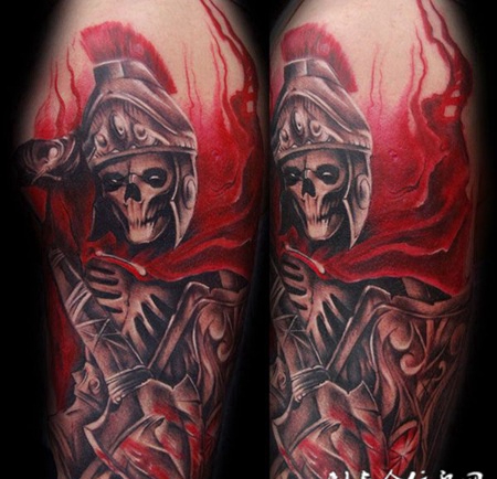 大臂上的死神将军纹身图案