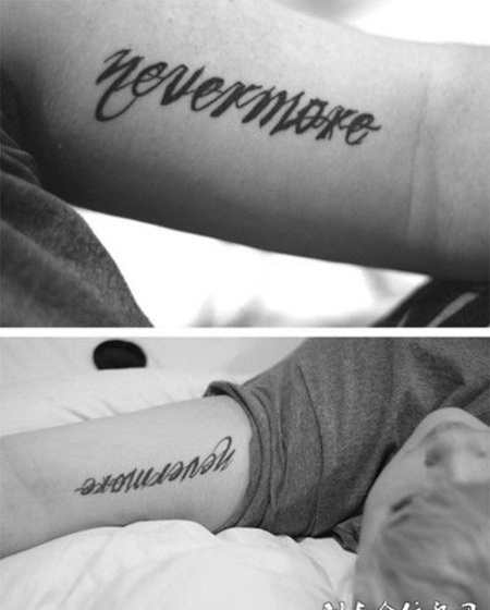 小臂英文纹身图案