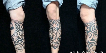 包小腿图腾纹身图案