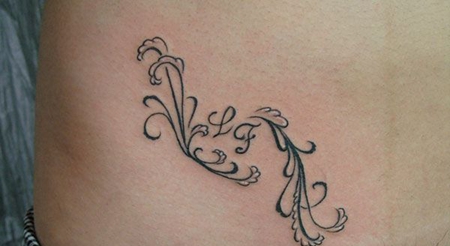 腰部藤蔓纹身图片