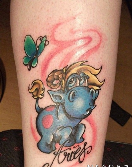 小臂上的小奶牛纹身图案缩略频道推荐图