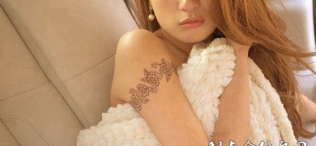 大臂上的花纹臂环图腾纹身图案