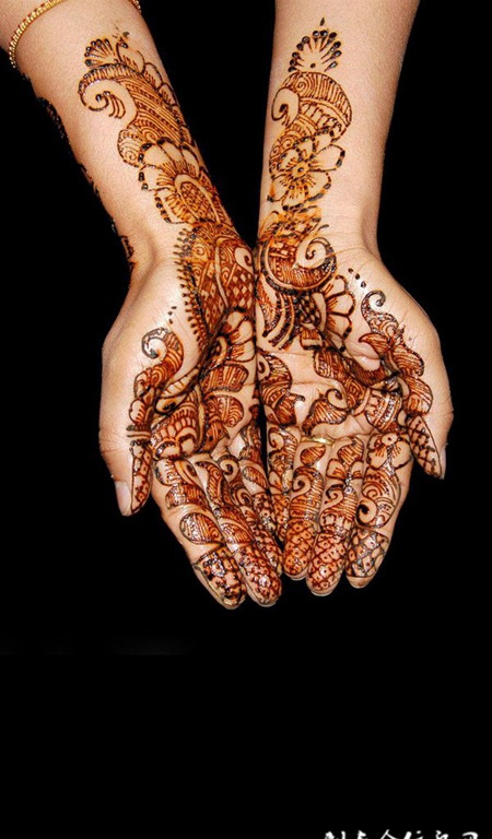 手部的海娜花图腾纹身图案