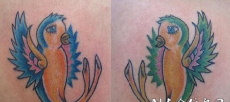 卡通小鸟纹身图案