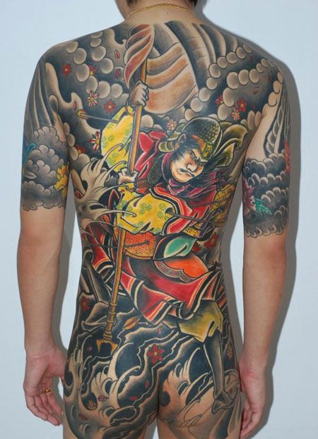 全身日式武士纹身图案