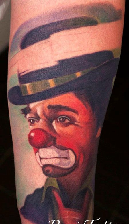 手臂美式小丑纹身图片