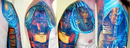 半胛埃及石像纹身图案