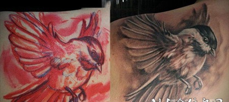 肩膀上的麻雀纹身图案