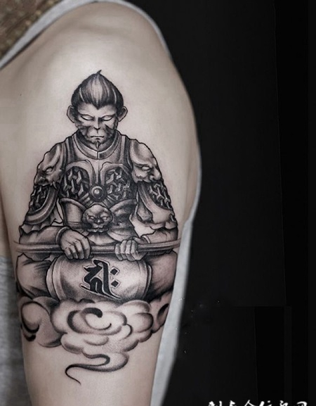 立地成佛，手臂斗战胜佛纹身图案