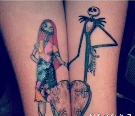 经典组合情侣纹身图案