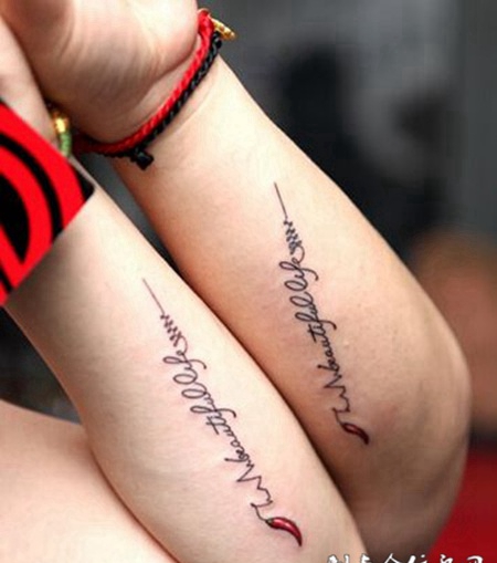 心跳不止心电图情侣纹身