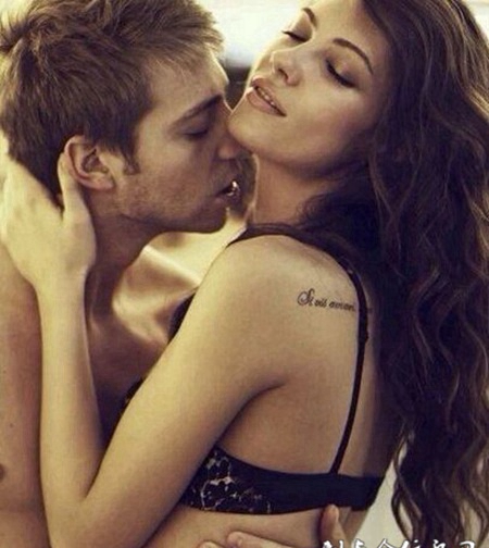 浴火性爱情侣纹身图案