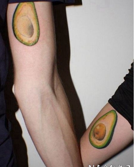 清新彩色情侣纹身