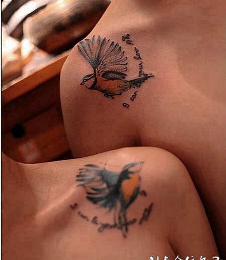 精美动物情侣纹身图案