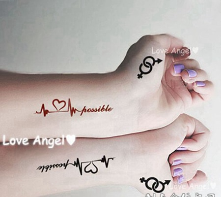 情侣手臂个性创意纹身