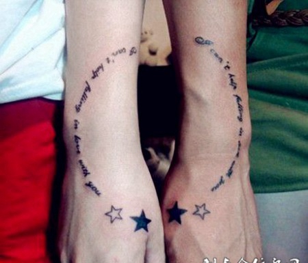 情侣创意图腾手臂纹身