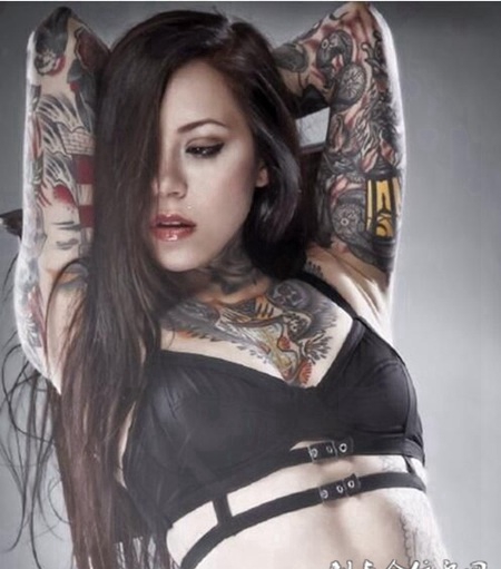 美女性感女郎纹身图案