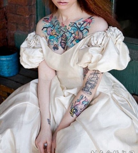准新娘的唯美纹身