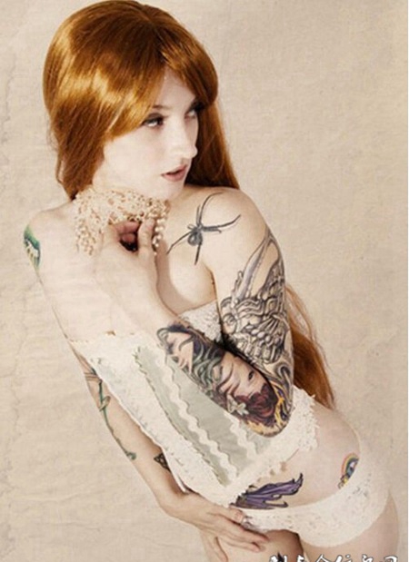 性感欧美美女纹身诱惑