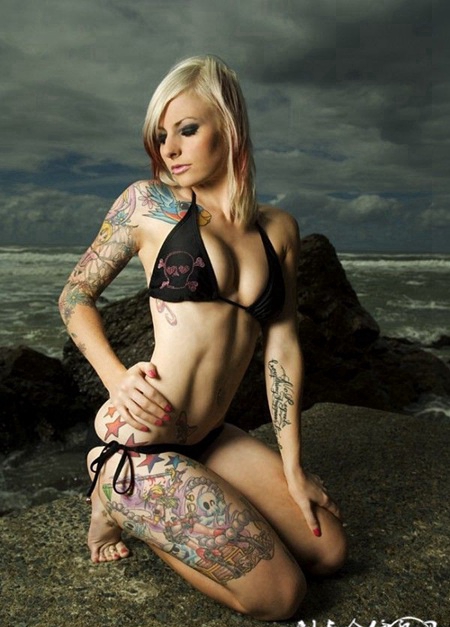 艺术美女模特纹身刺青图案